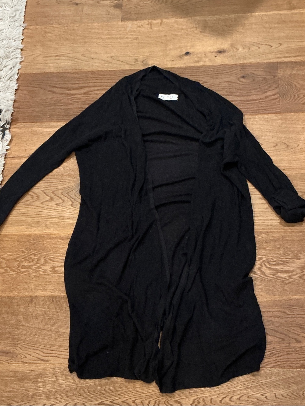 Velvet by Graham & Spencer Black Long Open-Front Cardigan
